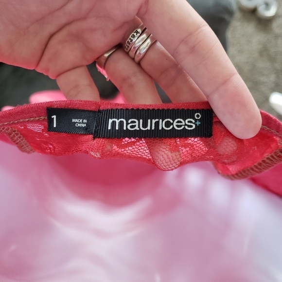 Maurices Plus 1 Red Tank Top Empire Waist Studs 1X - Picture 7 of 8